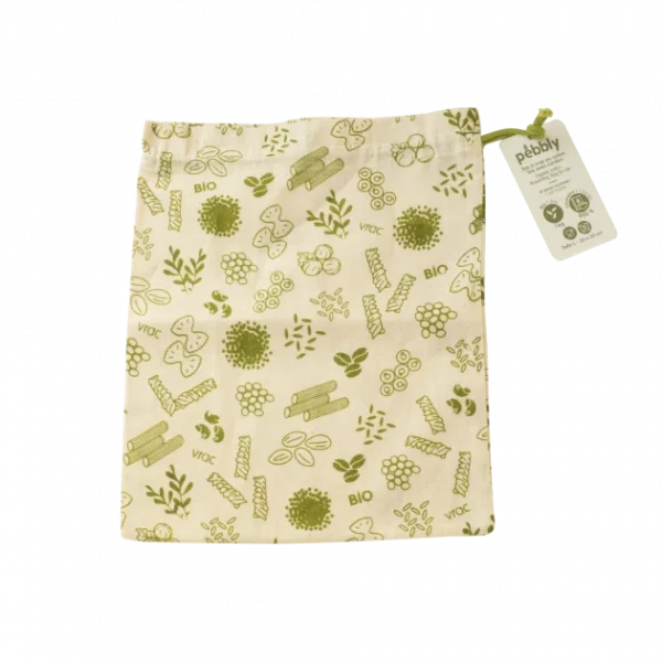 Grosses soldes ⌛ Sac à Vrac Coton Bio Vert 25 x 30 cm Pebbly 🎉 REMISE allant 1